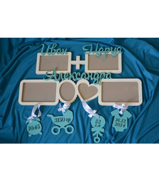 Фоторамка с именами родителей и ребенка