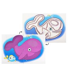 Раскраска без красок- пазл "Кит"