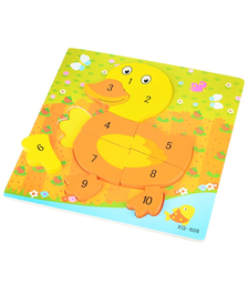 Пазл-вкладыш по цифрам "Утенок"