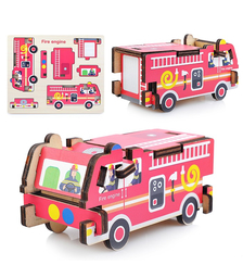 Пазл деревянный "Пожарная машина"