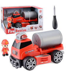 Конструктор-машина "Пожарная служба" с отверткой, в коробке