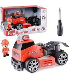 Конструктор-машина "Пожарная служба" с отверткой, в коробке