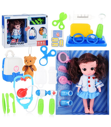 Кукла с набором доктора, в коробке