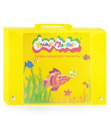 Портфель для детского творчества А4  желт. пластик 400 мкм ручка замок