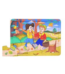 Двухслойный смарт-пазл "Грибники"