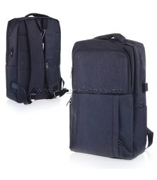 Рюкзак подростковый,1 отделение на молнии, 2 накладных и 2 боковых кармана, USB - выход, серый