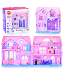 Дом для кукол «Счастливая семья» с мебелью и аксессуарами,световые и звуковые эффекты, в коробке