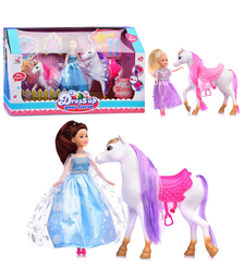 Набор кукол с лошадкой в коробке