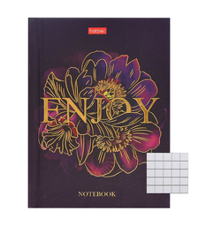 Бизнес-блокнот 80л, А6ф клетка тв.переплет мат.ламин. 3D фольга-Язык цветов