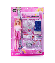 Кукла с аксессуарами, на листе