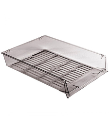 Лоток горизонтальный сетчатый Гранд, тонированный,серый