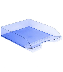 Лоток горизонтальный Люкс тонированный, голубой