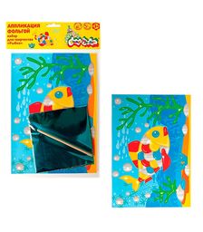 Набор для творчества аппликация фольгой Рыбка 6 цветов фольги