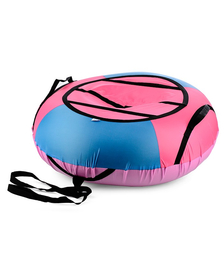 Санки-ватрушка, серия "Эконом", 100см. голубой-яркий розовый (в пакете)