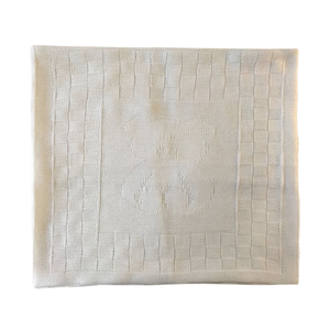 Одеяло-плед вязанный ''Мишка'', разм. 95*95, без наполнителя, без подкладки, цвет Молочный, Mam-Baby