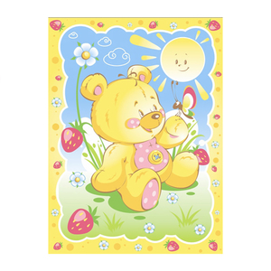 Одеяло байковое, 100% х/б, 85х115 ''Солнечный мишка'', цвет Желтый, Baby Nice