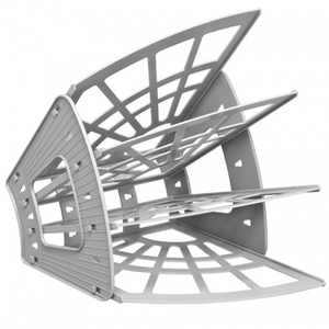 Лоток 4-х секционный Эконом, 3 отделения, серый